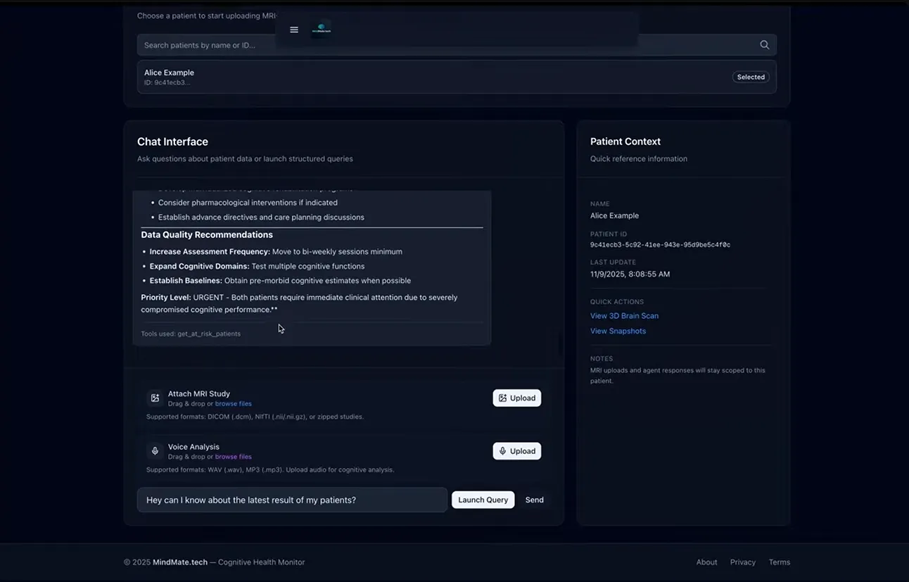 MindMate: a tool-calling agent over multimodal Alzheimer's screening screenshot