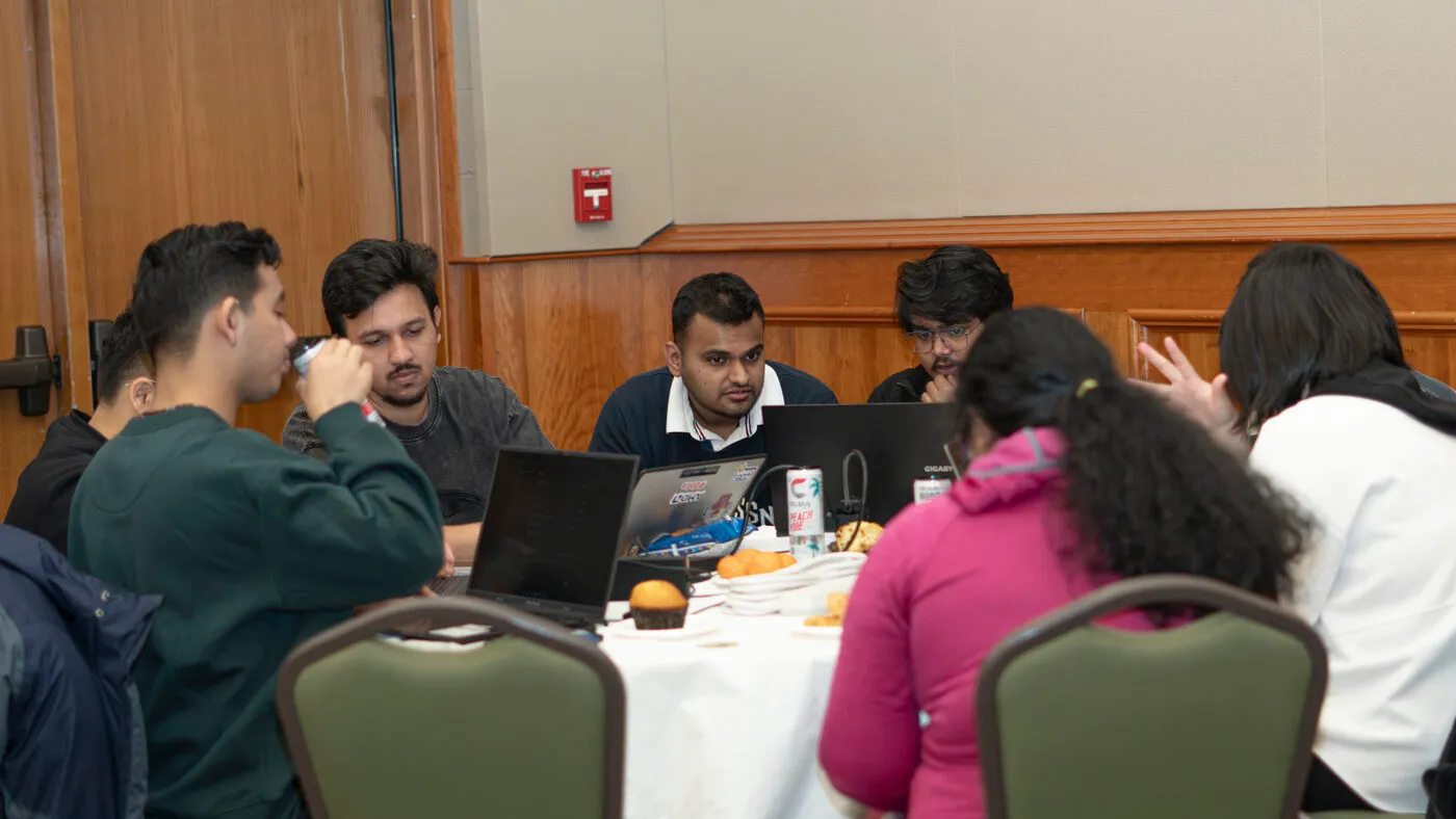 Students hacking at HackRUC