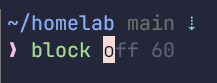 terminal prompt with a completion suggestion
